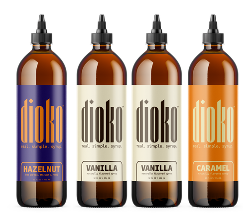 Dioko Flavors Members Favorite Collection 4-Pack (2 Vanilla, 1 Caramel, 1 Hazelnut)