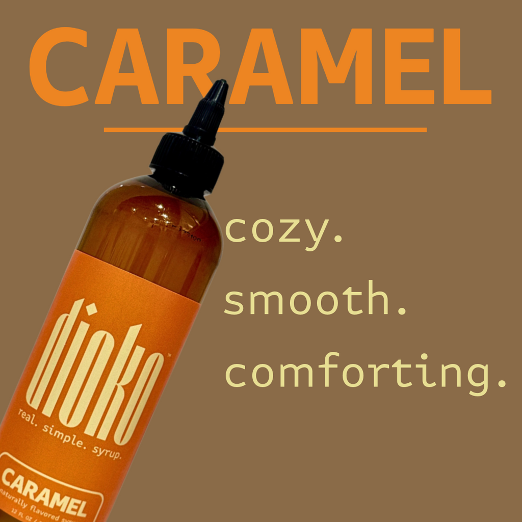 Dioko Caramel Coffee Syrup | Premium Natural Flavor | Gluten Free | 12 FL OZ